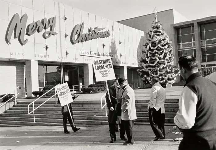 Framed Print : Picket Line Outside Newspaper Building Framed Print : Picket Line Outside Newspaper Building