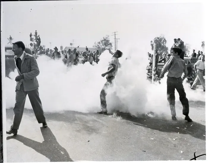 Framed Print : Picketers Enveloped By Tear Gas Cloud Framed Print : Picketers Enveloped By Tear Gas Cloud