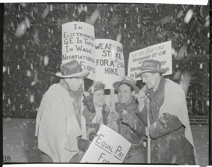 Framed Print : Picketers in Snow Eating Crackers Framed Print : Picketers in Snow Eating Crackers