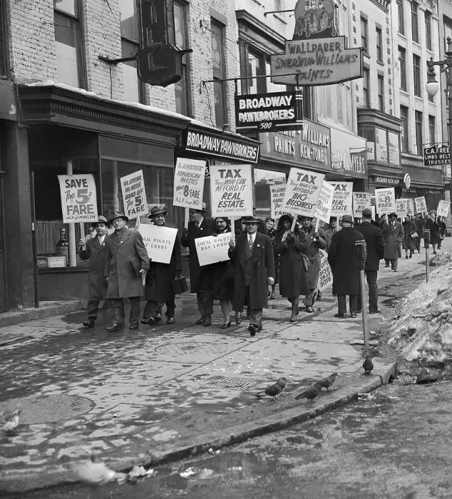 Framed Print : Pickets March to New York State Capitol