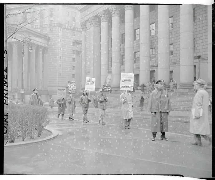 Framed Print : Pickets Protest Communist Trial Framed Print : Pickets Protest Communist Trial