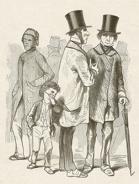 Pickpocket in London, wood engraving, published in 1872
