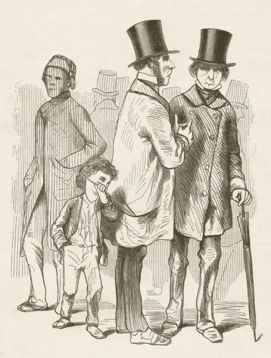 Framed Print : Pickpocket in London, wood engraving, published in 1872 Framed Print : Pickpocket in London, wood engraving, published in 1872