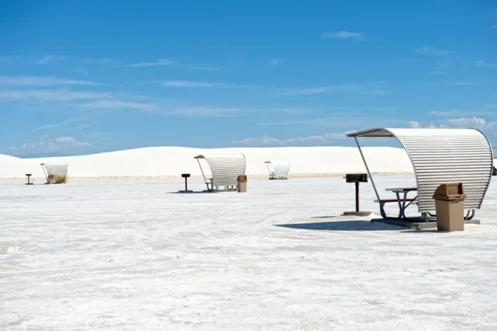 Framed Print : Picnic area of White Sands National Monument Framed Print : Picnic area of White Sands National Monument
