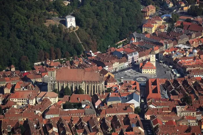 Framed Print : In the picture the Black Church, Biserica neagra, view of Brasov, Brasov, Transylvania, Romania