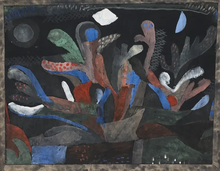 Framed Print : Picture of a garden in dark colours (Dunkelbuntes Gartenbild), 1923 Framed Print : Picture of a garden in dark colours (Dunkelbuntes Gartenbild), 1923
