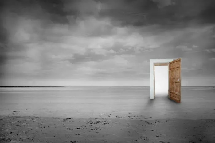 Framed Print : Picture of open wooden door Framed Print : Picture of open wooden door