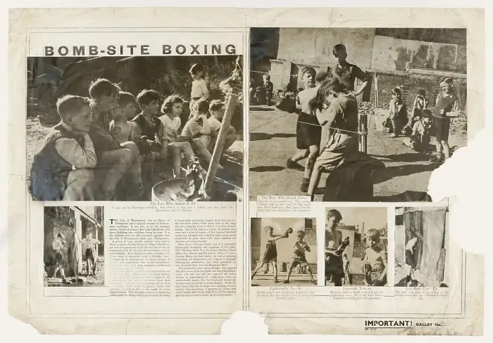 Framed Print : Picture Post Galley Bomb Site Boxing Framed Print : Picture Post Galley Bomb Site Boxing