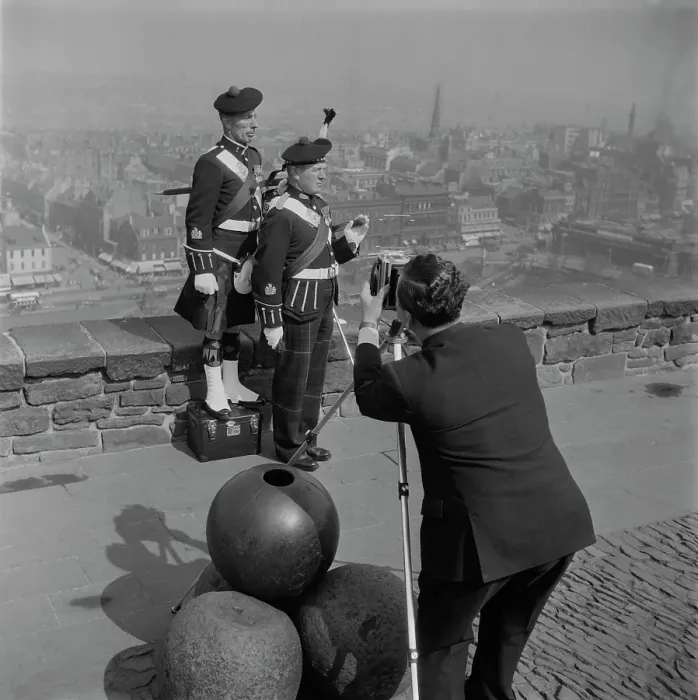 Framed Print : Picture Post Photographer And Scots Guards, 1956 Framed Print : Picture Post Photographer And Scots Guards, 1956