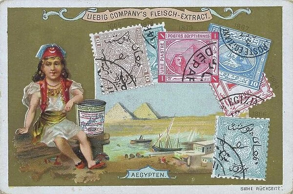 Picture series Countries and Stamps and Motifs, Egypt, Historical, digitally restored reproduction of a Liebig collector's picture from the 19th century, exact date not known