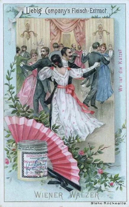 Framed Print : Picture series Dances of the Countries, Viennese Waltz, Austria, digitally restored reproduction of a collector's picture from ca 1900