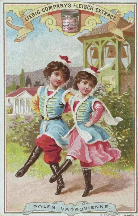 Framed Print : Picture series Dances of the Countries, Poland, Varsovienne, digitally restored reproduction of a collector's picture from c. 1900