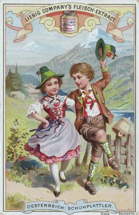 Framed Print : Picture series Dances of the Countries, Austria, Schuhplattler, digitally restored reproduction of a collector's picture from c. 1900 Framed Print : Picture series Dances of the Countries, Austria, Schuhplattler, digitally restored reproduction of a collector's picture from c. 1900