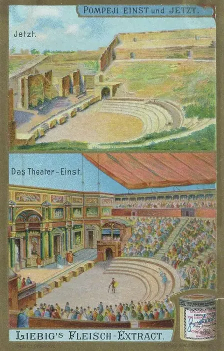 Framed Print : Picture series Pompeii once and in 1900, Italy, the theatre, digitally restored reproduction of a collective picture from ca 1900, public domain, exact date unknown