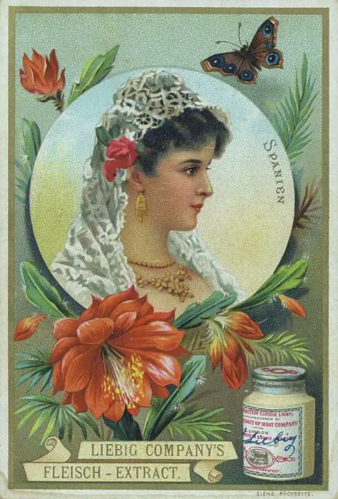 Framed Print : Picture series, woman in portrait with headdress, Spain, cactus, digitally restored reproduction of a collector's picture from c. 1900