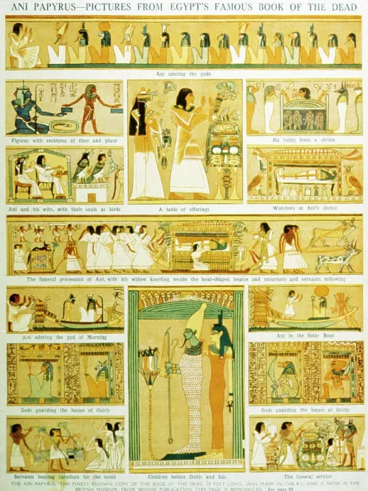 Framed Print : Pictures of the Ani Papyrus Framed Print : Pictures of the Ani Papyrus
