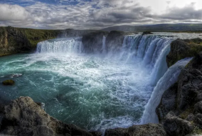 Framed Print : Picturesque Godafoss waterfalls in north Iceland Framed Print : Picturesque Godafoss waterfalls in north Iceland
