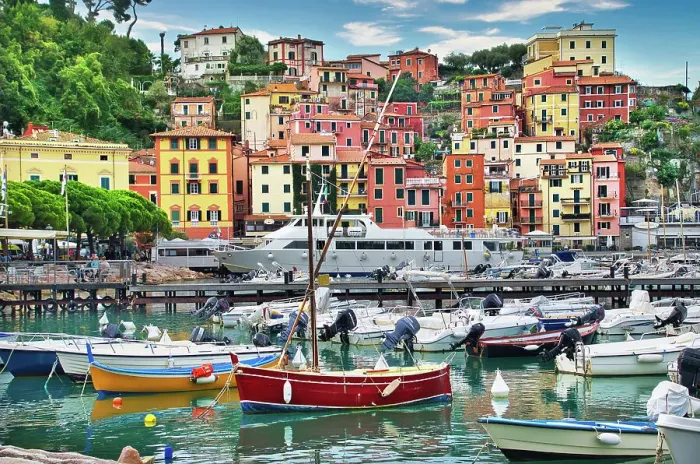 Framed Print : Picturesque Harbor in Lerici Italy Framed Print : Picturesque Harbor in Lerici Italy