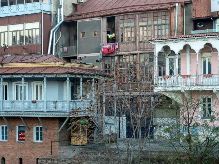 Framed Print : Picturesque old houses, Tbilisi, Georgia
