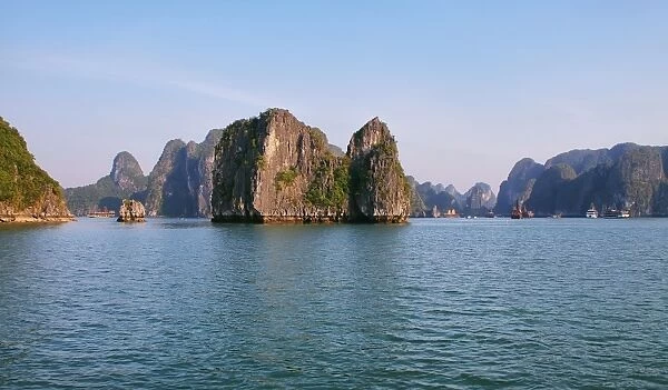 Picturesque sea landscape in Ha Long Bay