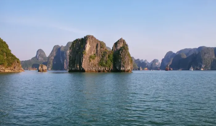 Framed Print : Picturesque sea landscape in Ha Long Bay Framed Print : Picturesque sea landscape in Ha Long Bay