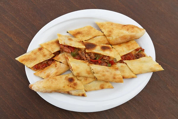 Pide bread with meat, Turkey