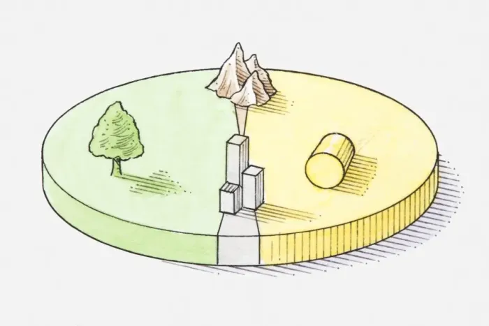 Framed Print : Pie chart illustration representing farmland, forest, mountain, and built-up areas of Germany Framed Print : Pie chart illustration representing farmland, forest, mountain, and built-up areas of Germany