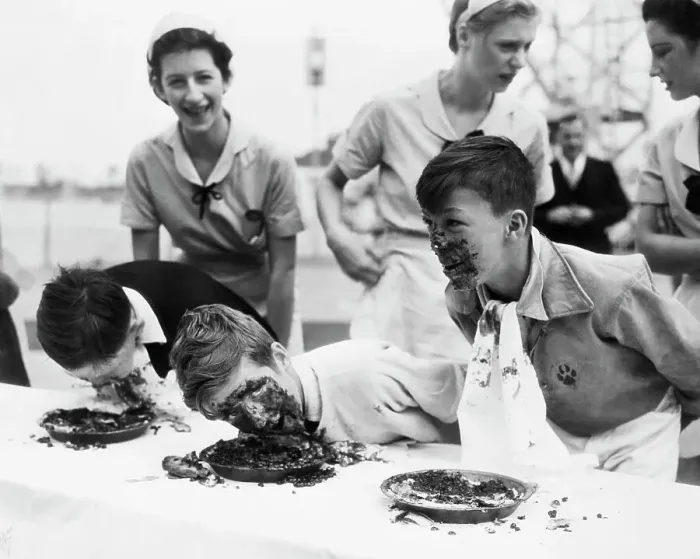 Framed Print : Pie Eating Contest in 1933 World's Fair Framed Print : Pie Eating Contest in 1933 World's Fair