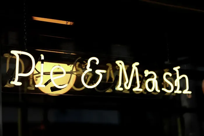 Framed Print : Pie and Mash Neon Sign Framed Print : Pie and Mash Neon Sign