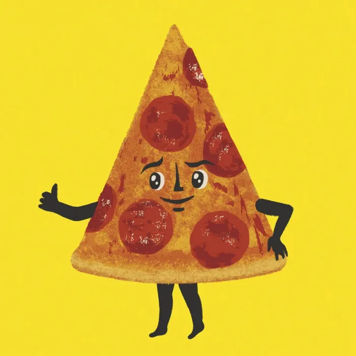 Framed Print : Piece of Pizza Character Framed Print : Piece of Pizza Character
