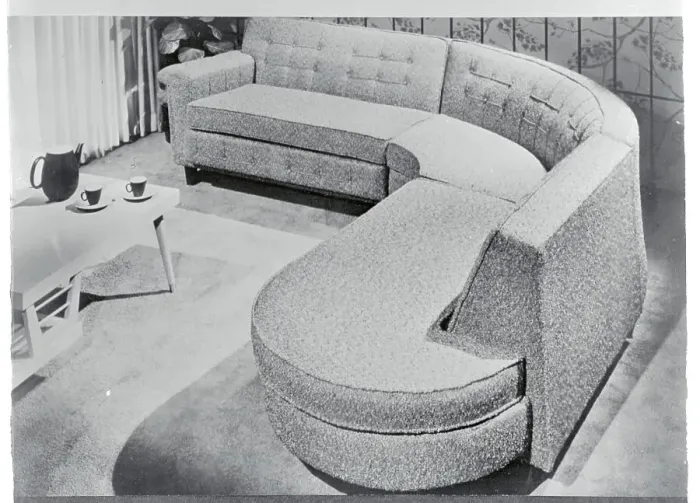 Framed Print : A Three Piece Sectional Sofa