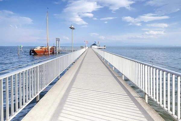 Pier, Lake Constance, Immenstaad, Baden-Wurttemberg, Germany