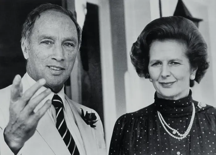 Framed Print : Pierre Elliott Trudeau and Margaret Thatcher Framed Print : Pierre Elliott Trudeau and Margaret Thatcher