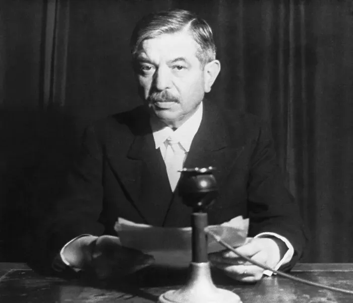 Framed Print : Pierre Laval Seated At Desk