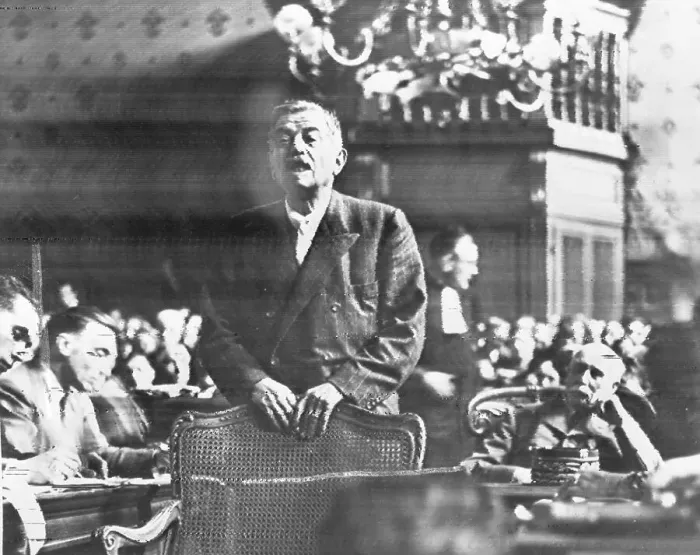 Framed Print : Pierre Laval Testifying in Paris Framed Print : Pierre Laval Testifying in Paris