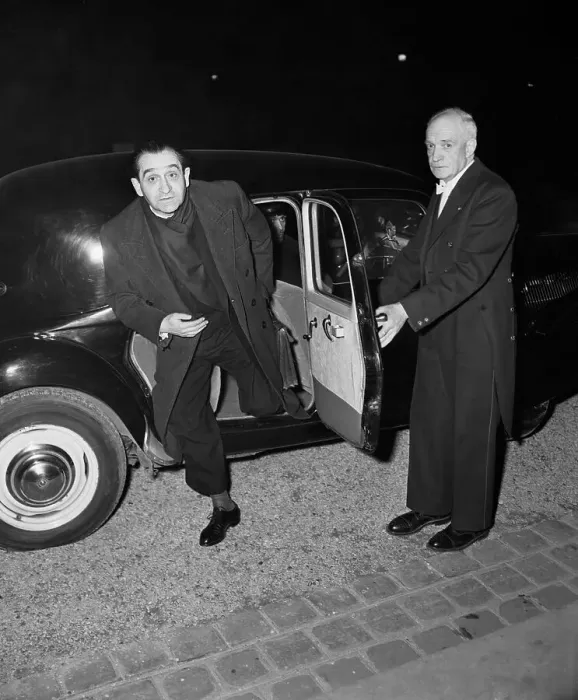 Framed Print : Pierre Mendes-France Stepping Out of His Car Framed Print : Pierre Mendes-France Stepping Out of His Car