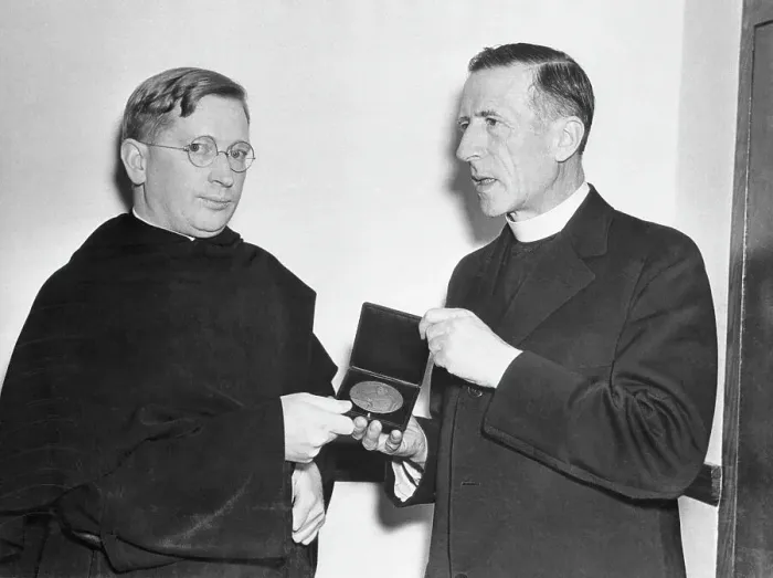Framed Print : Pierre Teilhard de Chardin Receiving Award Framed Print : Pierre Teilhard de Chardin Receiving Award