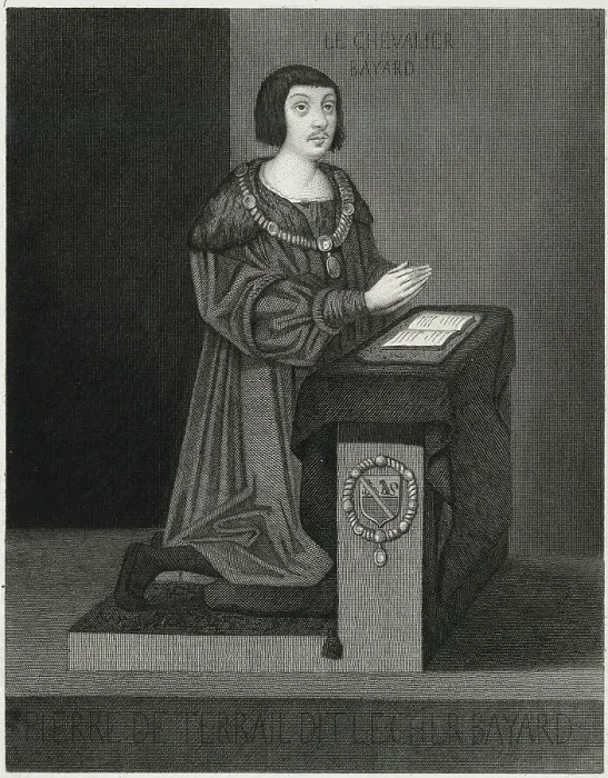 Framed Print : Pierre Terrail Seigneur de Bayard Praying