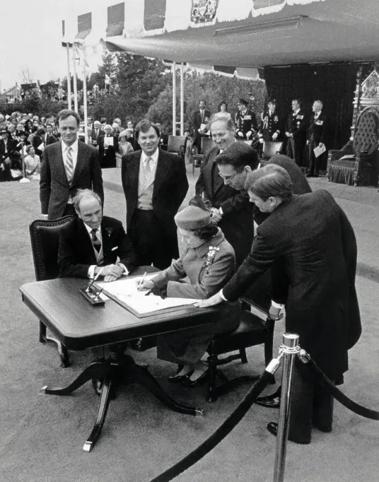 Framed Print : Pierre Trudeau Attending Royal Signing