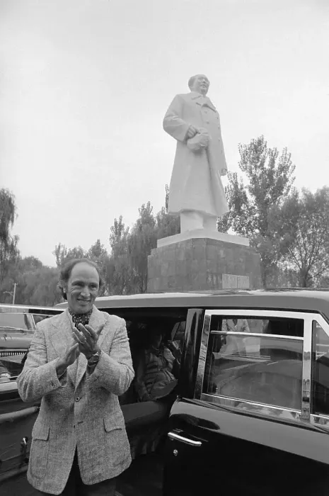 Framed Print : Pierre Trudeau Beneath Statue Framed Print : Pierre Trudeau Beneath Statue