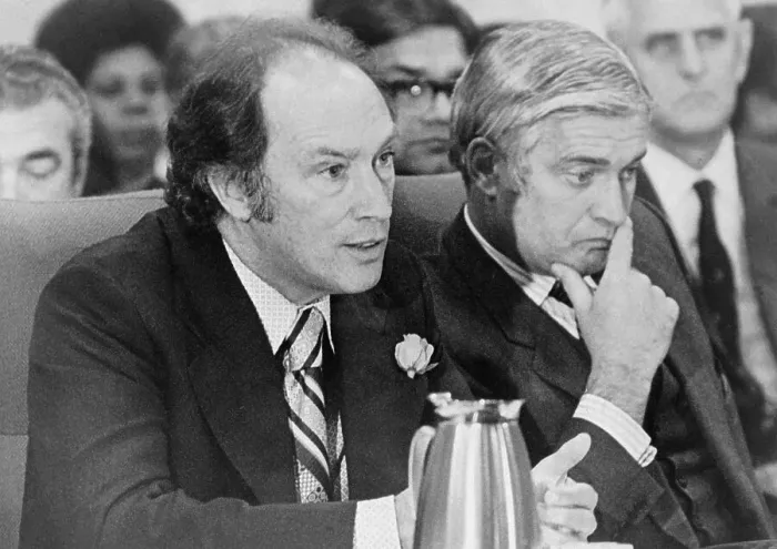 Framed Print : Pierre Trudeau with John Turner Framed Print : Pierre Trudeau with John Turner