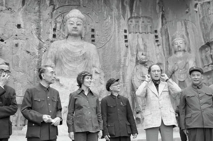 Framed Print : Pierre Trudeau Joking at the Lungmen Caves Framed Print : Pierre Trudeau Joking at the Lungmen Caves