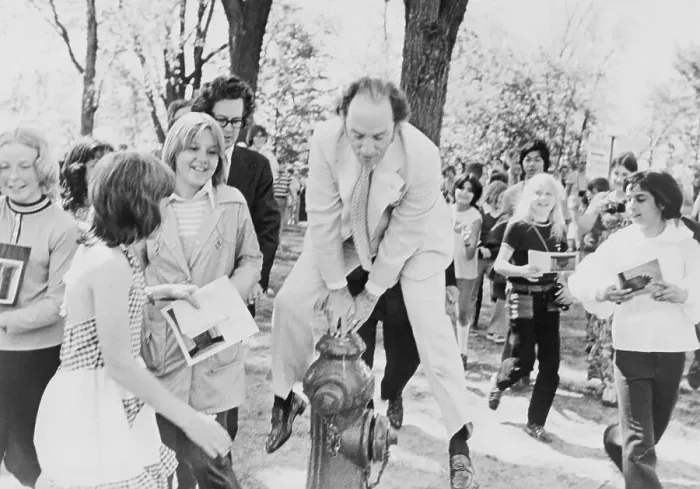 Framed Print : Pierre Trudeau Leap-Frogging Framed Print : Pierre Trudeau Leap-Frogging