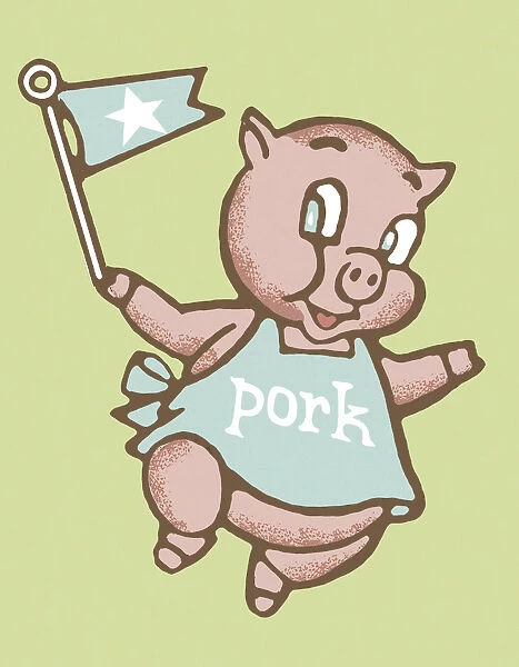 Pig Holding a Banner