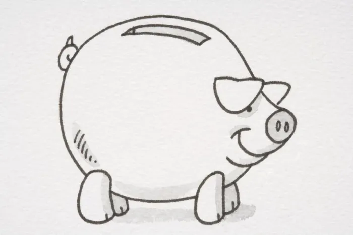 Framed Print : Piggy bank, side view Framed Print : Piggy bank, side view