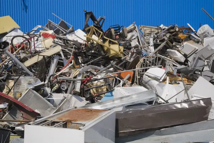 Framed Print : Pile of discarded household and industrial items at a scrap metal recycling centre, Quebec, Canada Framed Print : Pile of discarded household and industrial items at a scrap metal recycling centre, Quebec, Canada