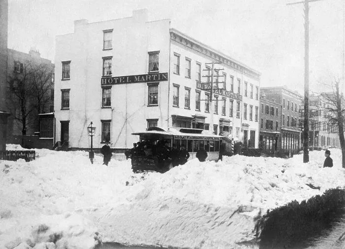 Framed Print : Piles of Snow After Blizzard of 1888 Framed Print : Piles of Snow After Blizzard of 1888