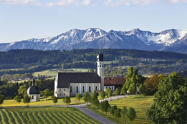 Pilgrimage church of St. Marinus and Anian in Wilparting, community of Irschenberg, Mangfall Mountains, Oberland region, Upper Bavaria, Bavaria, Germany, Europe