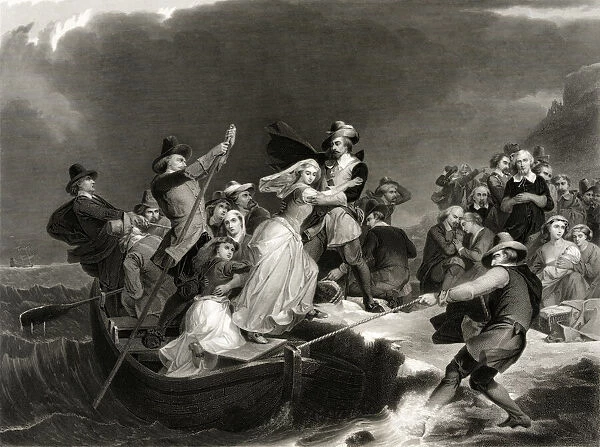 Pilgrims Landing at Plymouth Rock, 1620