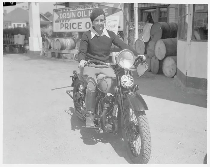 Framed Print : Pilot Bobbi Trout Riding Motorcycle Framed Print : Pilot Bobbi Trout Riding Motorcycle